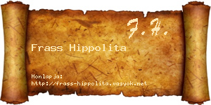 Frass Hippolita névjegykártya